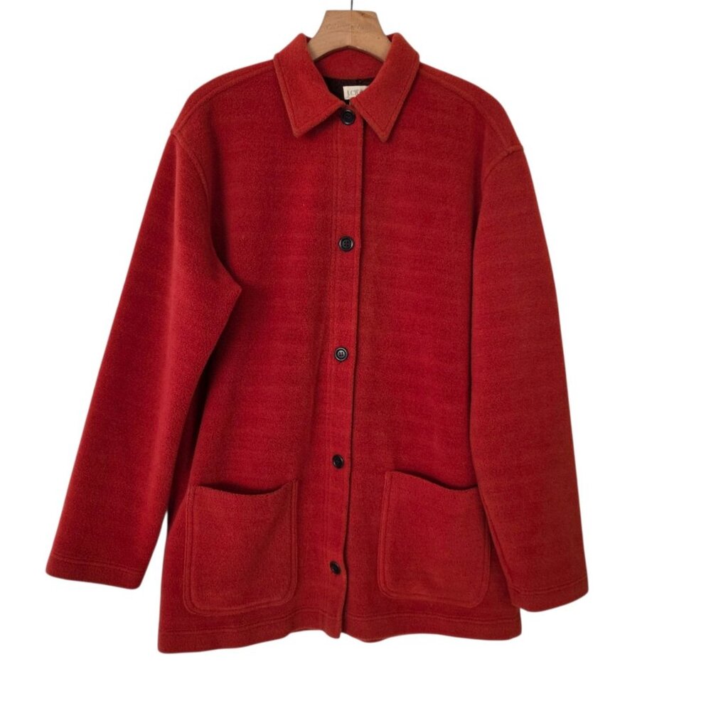 J.Crew Shacket Wool‎ Blend Brick Red Blazer Jacket Pockets Oversize Size M